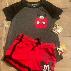 Disney Mickey PJ Set 7/8 M Medium Children Kid Pajamas